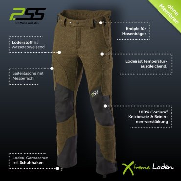 PSS Jagdhose X-treme Loden grün/schwarz